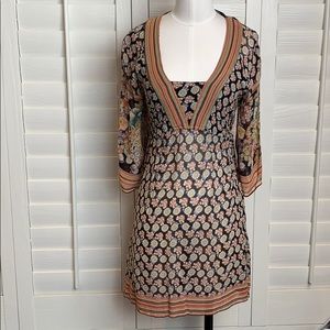 Angie Kimono mini dress Semi sheer floral  rayon